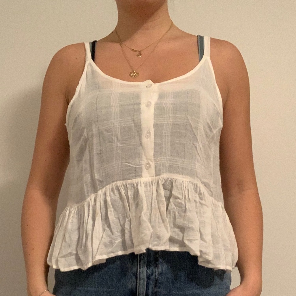 Sheer White Tank Top